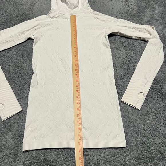Lululemon Rest Less Hoodie Womens 6 Long Sleeve Performance Shirt Off White - Picture 8 of 8